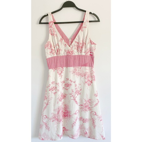 Sam TY Dresses & Skirts - Sam TY Women's Toile Gingham Red White Dress Fit Flare Cottage Coastal Grandma